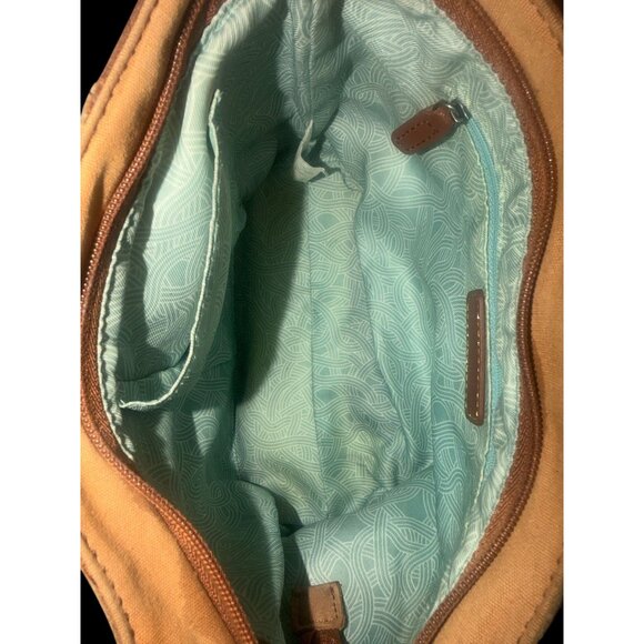 The Sak Indio Patchwork Hobo Pink Tan Mixed Leather Shoulder Bag Bohemian Boho - Picture 6 of 8